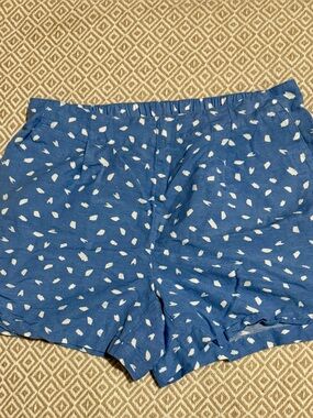 Workshop Republic Clothing Blue Printed High-Waist Women’s Shorts